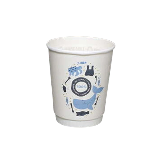 Aqueous Double Wall Recyclable / Compostable Coffee Cups