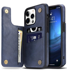 iPhone 14 Pro Back Leather Case With Stand