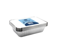 1lit x 50 Essential 1ltr Foil Dish & Lids(21.5x15x4.5cm)