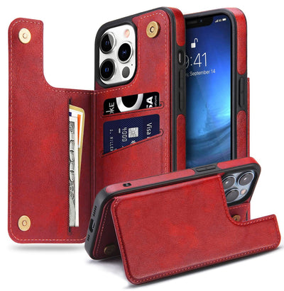 iPhone 14 Plus Back Leather Case With Stand