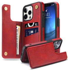 iPhone 14 Pro Back Leather Case With Stand