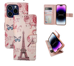 iPhone 14 Pro Max Wallet Printed Design Case PU LEATHER