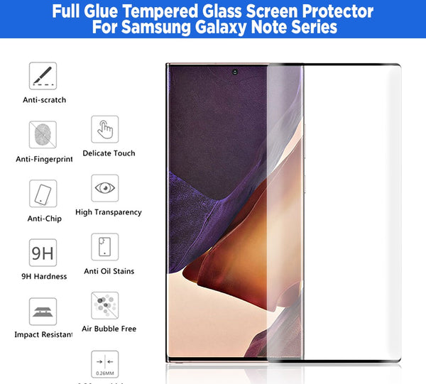 Full Glue Tempered Glass Screen Protector For Samsung Galaxy Note Series Note 10 Plus Note 10 Lite Note 20 Ultra