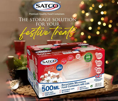500ml x 250 SATCO CLEAR PLASTIC FOOD CONTAINER WITH LIDS MICROWAVE /FREEZER SAFE