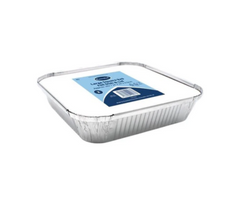 50x1 Essential 2ltr Foil Dish & Lids(24.5x24.5x4.5cm)