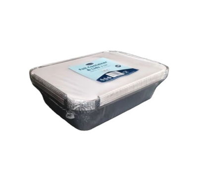 50x1 Essential 2ltr Rectangular Foil Containers & Lids