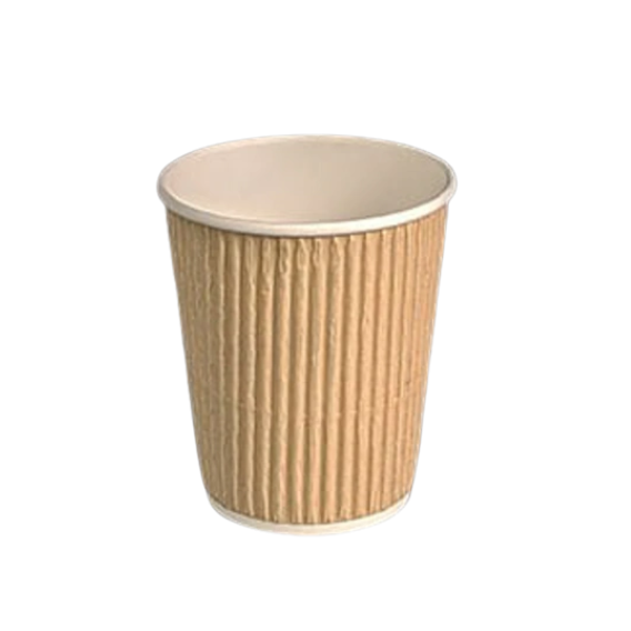 Kraft Ripple Insulated Hot Drink Paper Coffee Cup