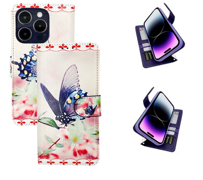 iPhone 14 Pro Max Wallet Printed Design Case PU LEATHER