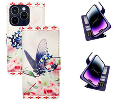 iPhone 14 Pro Max Wallet Printed Design Case PU LEATHER