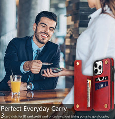 iPhone 14 Pro Back Leather Case With Stand