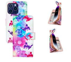 iPhone 14 Pro Max Wallet Printed Design Case PU LEATHER
