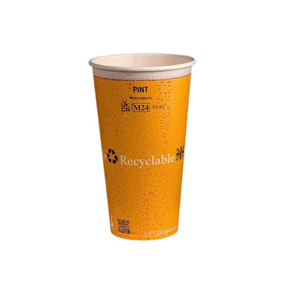 Paper Pint Cup Bubbles Design - to Brim