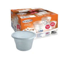 150 X Satco 16oz Round Plastic Cups With Lids For Restaurant Catering Takeaway