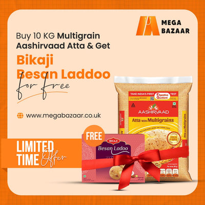 (Aashirvaad Atta Multigrain with Bikaji Besan Laddoo) Bundle Offer