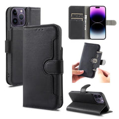 iPhone 15 Pro Max Wallet Double Stiches PU Leather Case