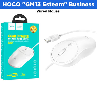HOCO "GM13 Esteem" Business Wired Mouse - White