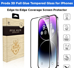 Proda 3D Full Glue Tempered Glass Screen Protector For iPhone 14 Series 14, 14 Plus, 14 Pro, 14 Pro Max