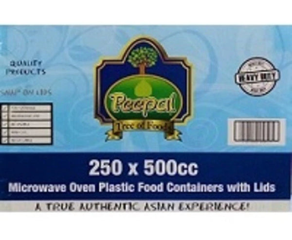 250 X 500ML Peepal Microwave Containers & Lids