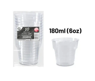 100 PCS Crystal Clear Drinking Cups 180ml
