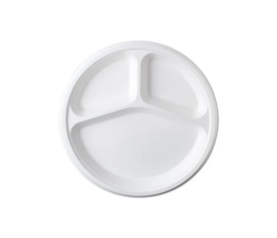 100 x 1 Bio Ware 10"/ 3 Compartment Round Plates