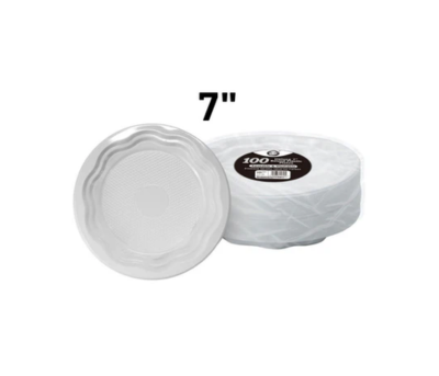 100x1 Dina 7" Round Plastic Plates Deluxe