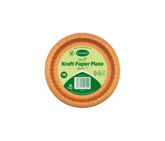100x1 Essential 18cm Kraft Paper Plates