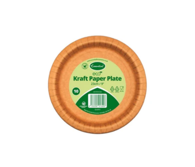 100x1 Essential 22cm Kraft Paper Plates