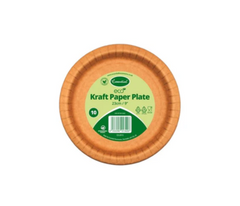 100x1 Essential 22cm Kraft Paper Plates