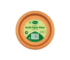 100x1  Essential 26cm Kraft Large Paper Plates