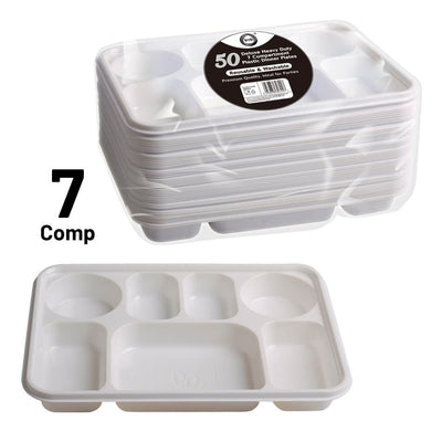 50x1 Dina Deluxe 7 Compartment Plastic Plates