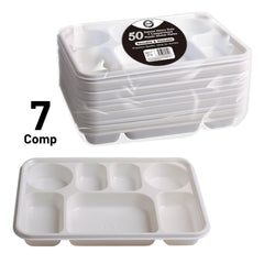 50x1 Dina Deluxe 7 Compartment Plastic Plates