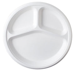 100 x 1 Bio Ware 10"/ 3 Compartment Round Plates