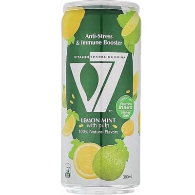 V7 Vitamin Sparkling Can - Lemon Mint 24 x 300ml