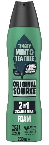 Original Source Tingly Mint Shower & Shave Foam 6 x 200ml