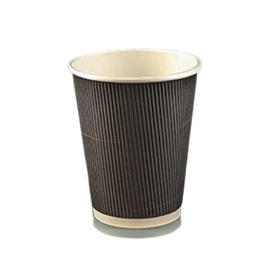 Black Ripple Paper Coffee Cup