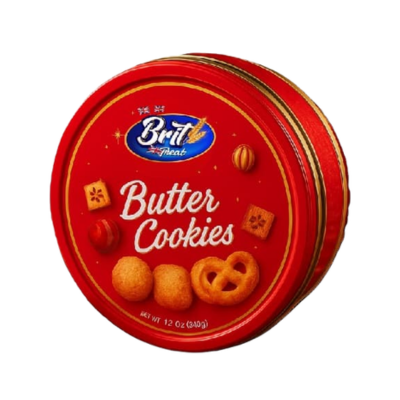 Brit Treat Christmas Red Tin Cookies 12 x 340g