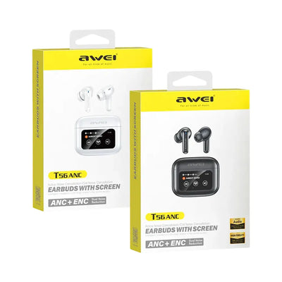 AWEI T56 ANC TWS Earbuds With Led Touch Screen