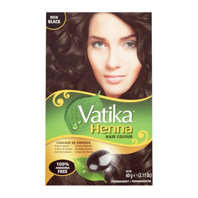 Vatika Hair Colour Rich Black 6 x 60g