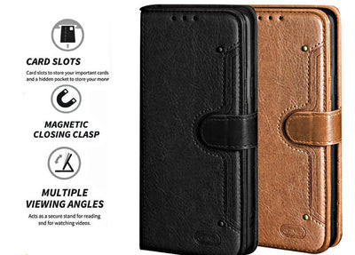 ANG Premium Flip Leather Wallet Slot Book Case Cover For Samsung Galaxy S Series S23 PLUS