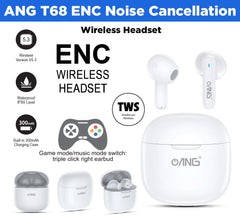 ANG T68 ENC Noise Cancellation Wireless Headset