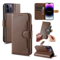 iPhone 15 Pro Max Wallet Double Stiches PU Leather Case