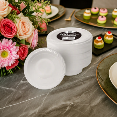 100 PCS Dina 7oz Plastic Bowls