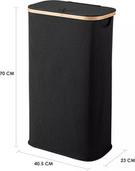 60L Slim Laundry Hamper with Lid, Narrow Foldable Laundry Basket with Removable