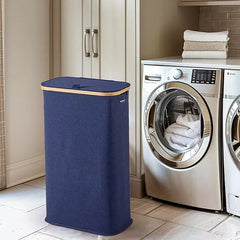 60L Slim Laundry Hamper with Lid, Narrow Foldable Laundry Basket with Removable