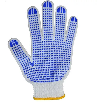 PVC Dotted Work Gloves White Polka Dotted Gloves Grip gloves cotton Grip gloves