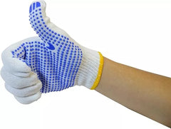 PVC Dotted Work Gloves White Polka Dotted Gloves Grip gloves cotton Grip gloves