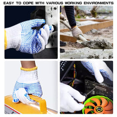 PVC Dotted Work Gloves White Polka Dotted Gloves Grip gloves cotton Grip gloves