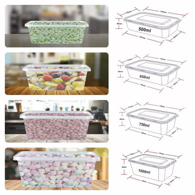 Satco Clear Plastic Food Containers With Lids Microwave/Freezer Safe .
