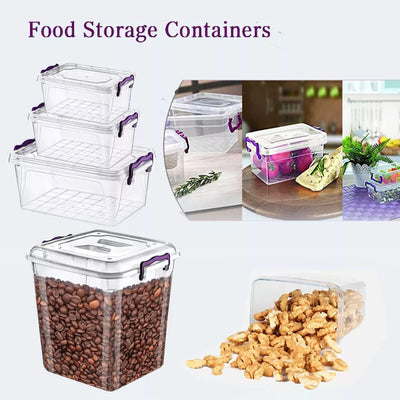 Food Storage Box Plastic Pantry Container With Lid Picnic Fridge Meal Carrier