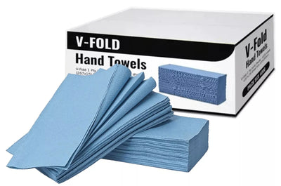 4000 Blue Paper Hand Towels V fold tissues InterFold Premium Quality Single Ply